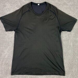 Lululemon Metal Vent Tech V Neck Shirt Gym Running Men's Large Brown